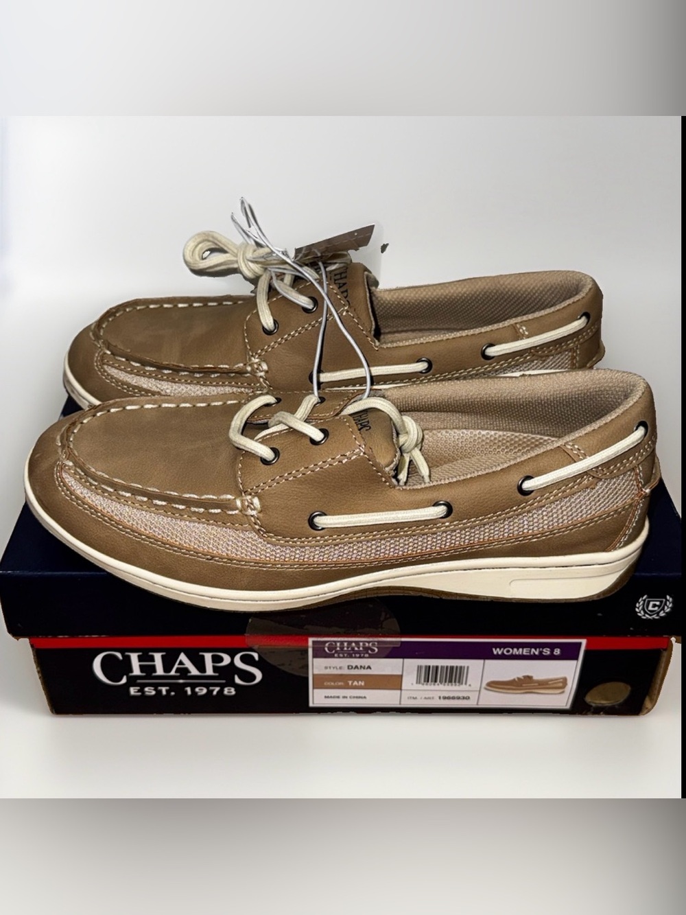 Chaps “Dana” Women’s Water Resistant NON-Marking  Shoes, Size 8 (Tan) NWT